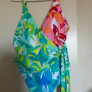 Bathing suit - plus size- new 16W- bleu rod Beattie